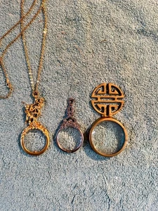 3 Lupas Lorgnettes Querubines Decorativas Ópera Vintage Latón Tono Dorado - Imagen 1 de 9