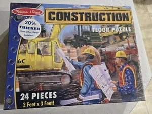 MELISSA & DOUG CONSTRUCTION FLOOR PUZZLE, 24 PIECES - 2 Feet X 3 Feet EUC - Picture 1 of 2
