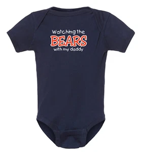 Watching the Bears with my Daddy Baby Bodysuit / Toddler Shirt - Navy - Picture 1 of 6