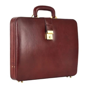 Pure leather Briefcase for men, Leather Attache Briefcase, Mens office Handbag - Picture 1 of 22