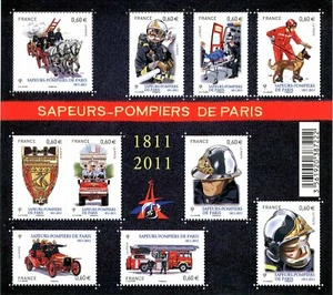 France Stamp Sc#4074 - 2011 - S/Sheet - Firefighters of Paris - Picture 1 of 1