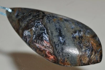 24X51X8mm Tempting~RED BLUE PIETERSITE Large Fancy-Cut Focal Pendant - F1263 - Image 1 of 4