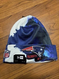 NE Patriots New Era NFL On-Field Sideline Ink Cuffed Beanie Tie Dye Knit Hat NWT - Picture 1 of 8