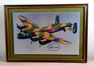 Lancaster Bomber World War Two framed wooden picture. Memorabilia. 35.5cm length - Picture 1 of 5
