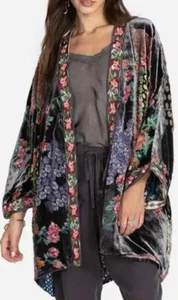 Johnny Was Kimono ROSE Burnout TALULLAH JACKET Reversible LONG SLEEVE Silk XL NW - Picture 1 of 6