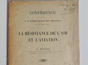✅ Gustave EIFFEL EO 1911 LA RÉSISTANCE DE L'AIR ET L'AVIATION édition originale - Picture 1 of 15