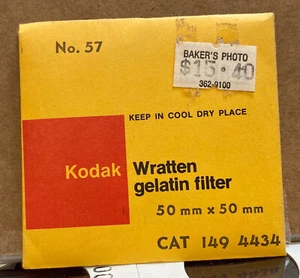KODAK WRATTEN GELATINEFILTER NR. 57 2" oder 50mm Vierkant - Bild 1 von 2