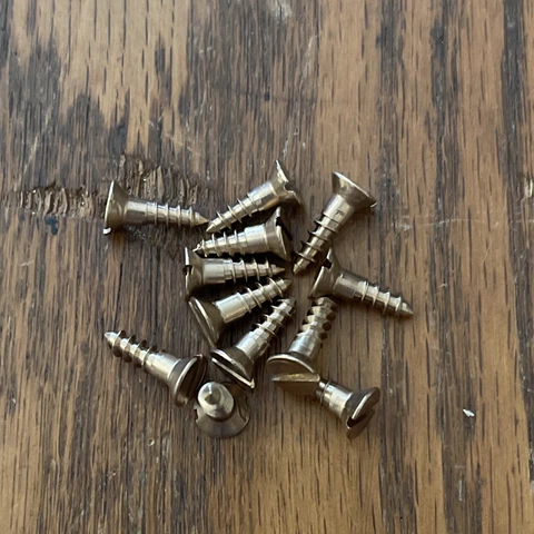 Wood Screws Traditional Slotted Flat Head Bronze # 6 X 1/2” Cover