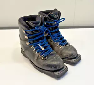 Merrell Padded Black Leather 3-Pin 75mm Telemark Ski Boots US Men's 10.5 - Picture 1 of 9