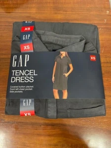 Abito donna GAP leggero relaxed shift silhouette fit tencel grigio ombra XS - Foto 1 di 2