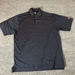 Polo FJ FootJoy Para Hombre Talla Grande Color Azul y Rosa Rayas Manga Corta Bordado - Imagen 1 de 10