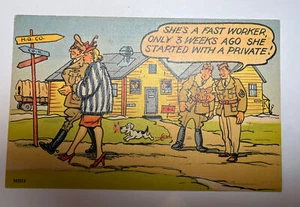Postal cómica MH12 de colección TICHNOR de principios de la guerra militar 1 centavo ejército de EE. UU. - Imagen 1 de 2