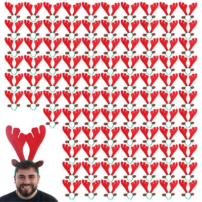 WHOLESALE REINDEER ANTLERS CHRISTMAS 100 PIECE JOB LOT XMAS PARTY EVENT  - Image 1 of 4