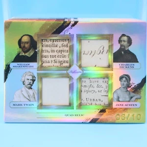 TWAIN DICKENS AUSTEN+ -2023 BELLISSIMO EDITION -Handwritten QUAD RELIC #06/10 - Imagen 1 de 2