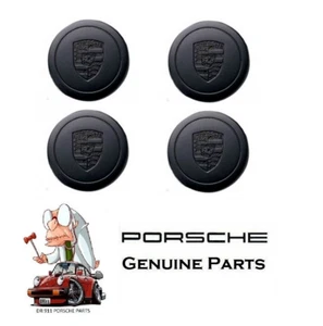 Genuine Porsche 911 930 944 Black Wheel Center Cap Set 91136103228 - Picture 1 of 1
