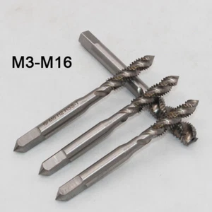 Metric HSS High Speed Steel Spiral Flute Machine Taps For Threading Holes M3-M16 - Picture 1 of 5