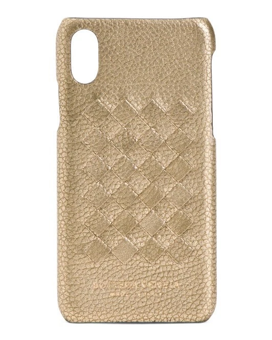 BOTTEGA VENETA Made In Italy Leather Iphone X Case Gold - Изображение 1 из 1