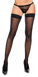 GLAMORY Dotty 30 Halterlose Strümpfe Punkte Gr. 40 - 62 schwarz G-50503 - Picture 1 of 5