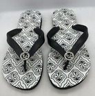 NEW BCBG PARIS Flip Flops Flat Sandals Size 9 Black & White