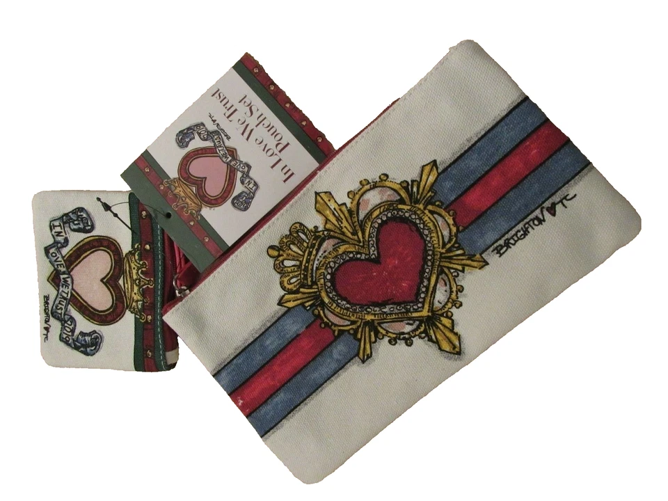 Brighton in Love We Trust Pouch Set 2 Hearts Pouches DESIGNER Tom Clancy