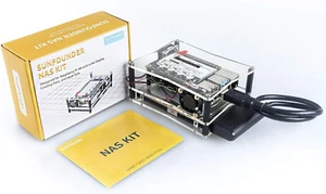 SunFounder NAS Kit for Raspberry pi 4B 3B+ 3B 3A+ 2B, NAS Hat, Dual fan - Photo 1/8
