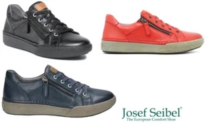 Josef Seibel Leather comfort walking shoes lace up sneakers with zip Claire 13 - Picture 1 of 19