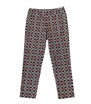 Pantalones J. McLaughlin Catalina Tela Estampado Cadena Elastizados Preppy Cremallera Bolsillo Talla S Foto 1 de 4