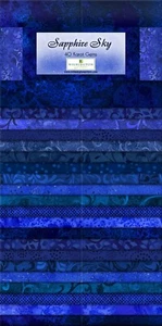  Essential Gems Sapphire Sky 40pcs 2-1/2in Strips Jelly Roll Rollup Fabric 84205 - Picture 1 of 1