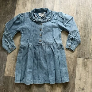 Vintage Nordstrom Plum Avenue Denim Dress Girls 6X - Picture 1 of 6