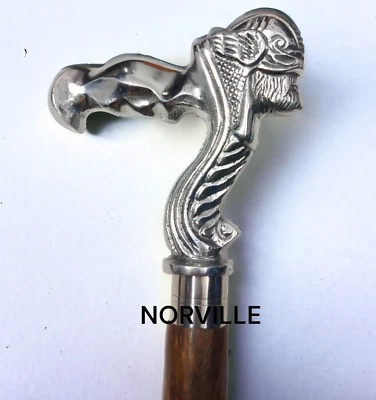 Bastón gótico para caminar hombres mujeres bastón para caminar mango de calavera eje espiral Foto 1 de 4