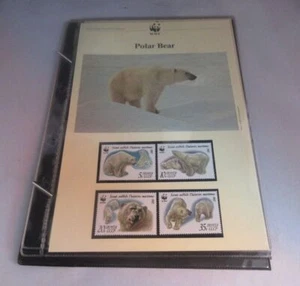 Hojas informativas de osos polares de WWF estampillas exclusivas de Rusia y FDC - Imagen 1 de 6