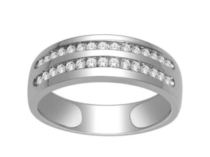 1/2Ct Diamond Wedding Band Ring Size 6 in 10k White Gold (Color H-I, Clarity I2) - Picture 1 of 2