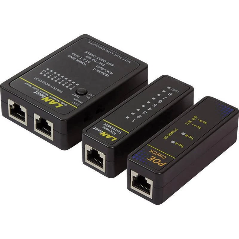 LogiLink Tester für RJ11-, RJ45- und BNC-Kabel mit PoE Finder (WZ0015P)