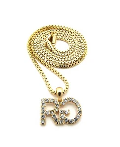 NEU RG RICH GANG MICRO ANHÄNGER 2mm/24" BOX KETTE HIP-HOP HALSKETTE XMP46BX - Bild 1 von 9
