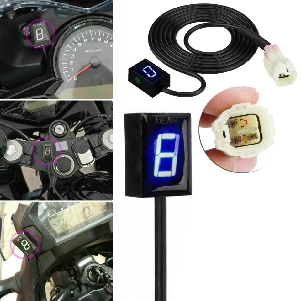 Indicador de engranaje LED azul para motocicletas Honda CBR500R CBR600RR CBR1000RR ST1300 Foto 1 de 4