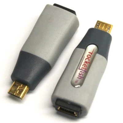 Adaptador convertidor Rocketfish USB mini hembra a micro macho para cargador de teléfono celular Foto 1 de 3