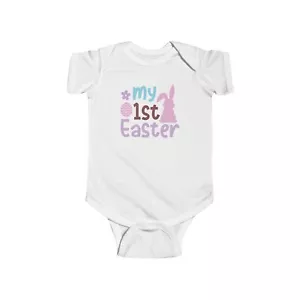 Easter Bunny Infant Bodysuit, Baby Easter Outfit, My First Easter Baby Shirt - Picture 1 of 3