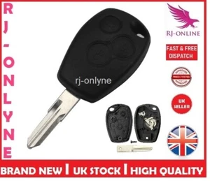 3 BUTTON KEY FOB WITH BLADE VAC102 FOR RENAULT CLIO MODUS LAGUNA MEGANE + LOGO - Picture 1 of 4