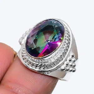Myscite Topaz Gemstone 925 Sterling Silver Jewelry All Size Ring For Gift - Picture 1 of 1