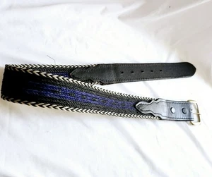 Vintage Rustler Rosshaar geflochten Western schwarz blau Gürtel Gr. XS 20-26" Taille  - Bild 1 von 4