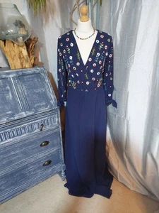 Gorgeous New Mango Dress Size L Blue Classic Elagant Wedding Ascot Cruise - Picture 1 of 7