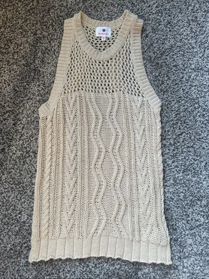 Sundry Ribbed Sleeveless Tank Top Cream XS - Image 1 of 2