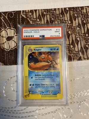 PSA 9 Pokemon KINGLER Holo Rare 2002 Expedition 15/165 - Image 1 of 2
