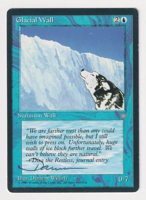 Signed Glacial Wall Proof MP Ice Age Artist Dameon Willich 1995 MTG Magic AP! - Image 1 of 2