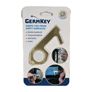 Germ Key Solid Brass Antimicrobial GermKey Touch Tool Brand New - Picture 1 of 5