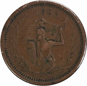 1863 Civil War Token Store Card Erhardt & Raps WI-700-F EF Uncertified #612 - Bild 1 von 2