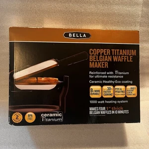BELLA ROTATING BELGIAN WAFFLE MAKER- COPPER TITANIUM Model TSK-2126BW - Picture 1 of 10