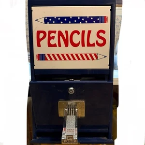 PENCIL VENDING MACHINE-SL PENC.DOC-HOLDS 1000 PENCILS @ 25 CENTS EACH-WORKS WKEY - Picture 1 of 13