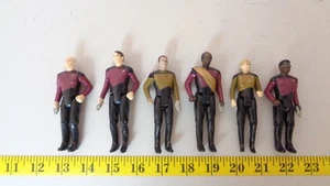 Star Trek TNG 1988 Galoob 6 Crew Figure Set Picard Riker Data Yar LaForge Worf - Picture 1 of 5