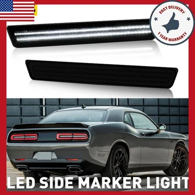 Luz de señalización lateral LED ahumada para Dodge Challenger 2015 2016 2018 2017 2019 20 21 Foto 1 de 4